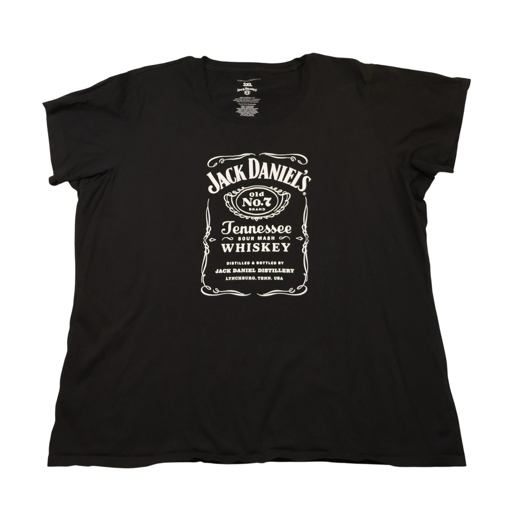 Port Authority Womens 3XL T-Shirt Black Jack Daniels Tennessee Whiskey Graphic